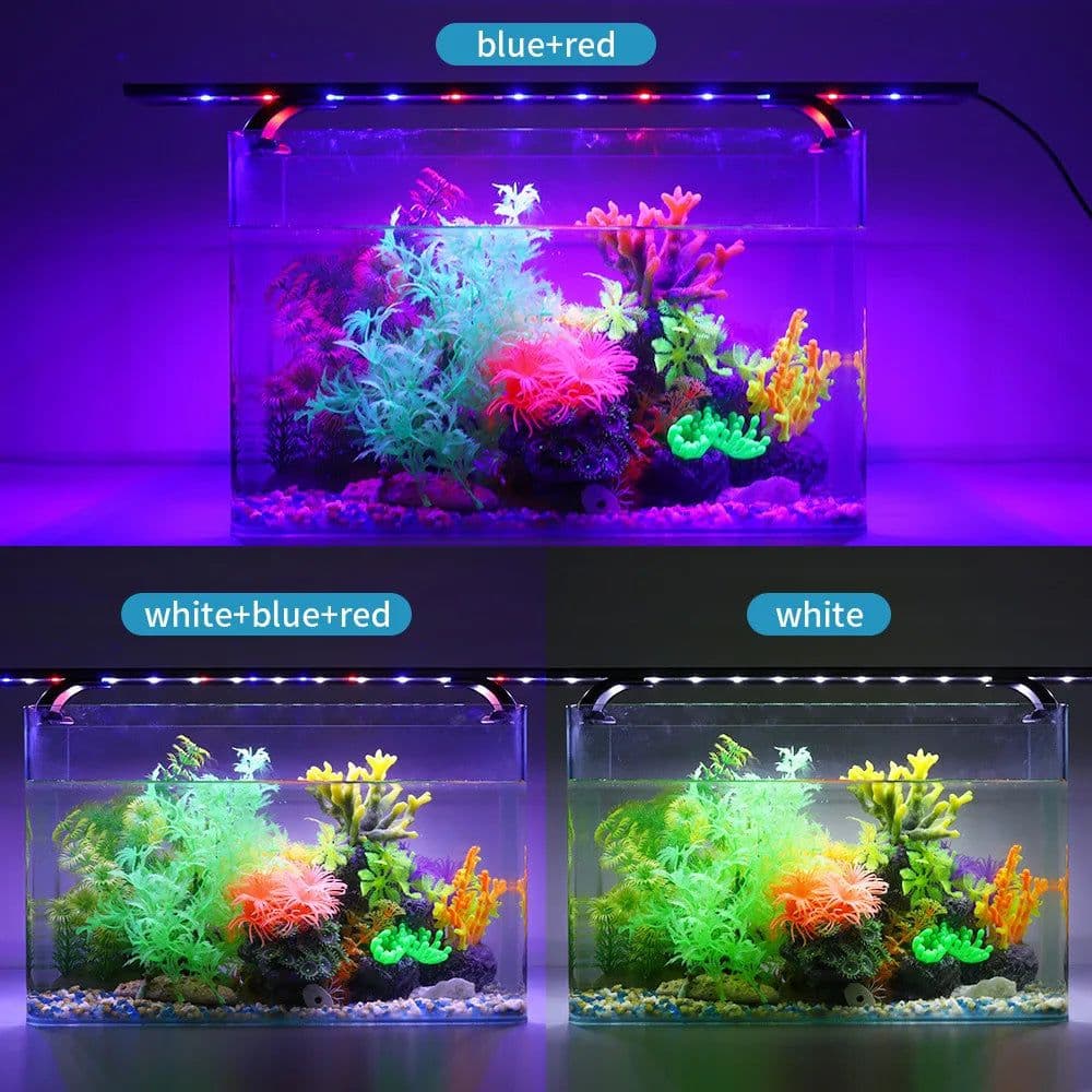 image-20-70cm 220-240V Aquarium LED Lighting Fish Tank Light Lamp With Extendable Brackets White and Blue LEDs Fit For Aquarium