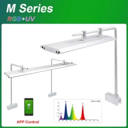 image-Week Aqua LED M Series RGB+UV Aquarium Light, Nano Aquarium Light, Cycle Timer, Nano Tank with Bracket for Aquatics Plants,