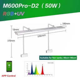 image-Week Aqua LED M Series RGB+UV Aquarium Light, Nano Aquarium Light, Cycle Timer, Nano Tank with Bracket for Aquatics Plants,