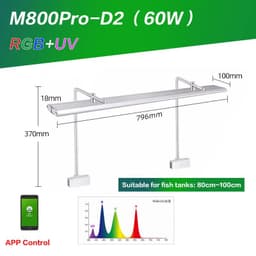 image-Week Aqua LED M Series RGB+UV Aquarium Light, Nano Aquarium Light, Cycle Timer, Nano Tank with Bracket for Aquatics Plants,
