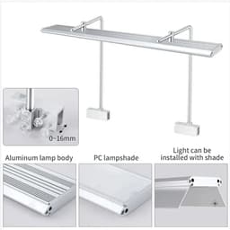 image-Week Aqua LED M Series RGB+UV Aquarium Light, Nano Aquarium Light, Cycle Timer, Nano Tank with Bracket for Aquatics Plants,