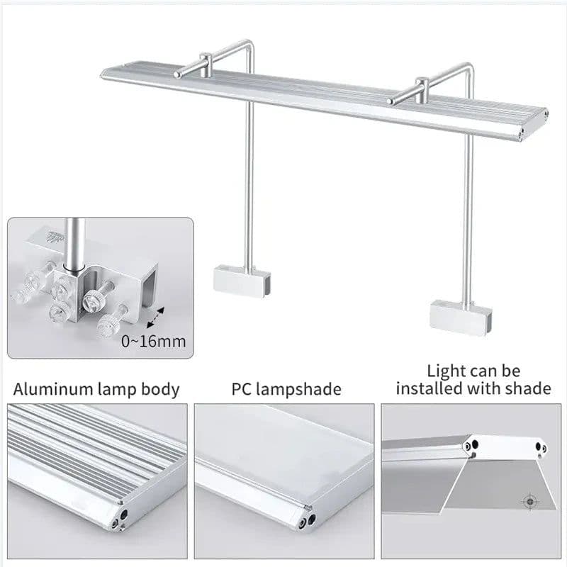 image-Week Aqua LED M Series RGB+UV Aquarium Light, Nano Aquarium Light, Cycle Timer, Nano Tank with Bracket for Aquatics Plants,