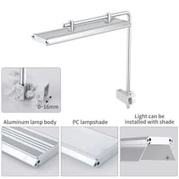 image-Week Aqua LED M Series RGB+UV Aquarium Light, Nano Aquarium Light, Cycle Timer, Nano Tank with Bracket for Aquatics Plants,