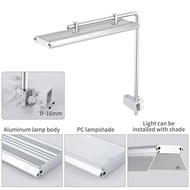 image-Week Aqua LED M Series RGB+UV Aquarium Light, Nano Aquarium Light, Cycle Timer, Nano Tank with Bracket for Aquatics Plants,