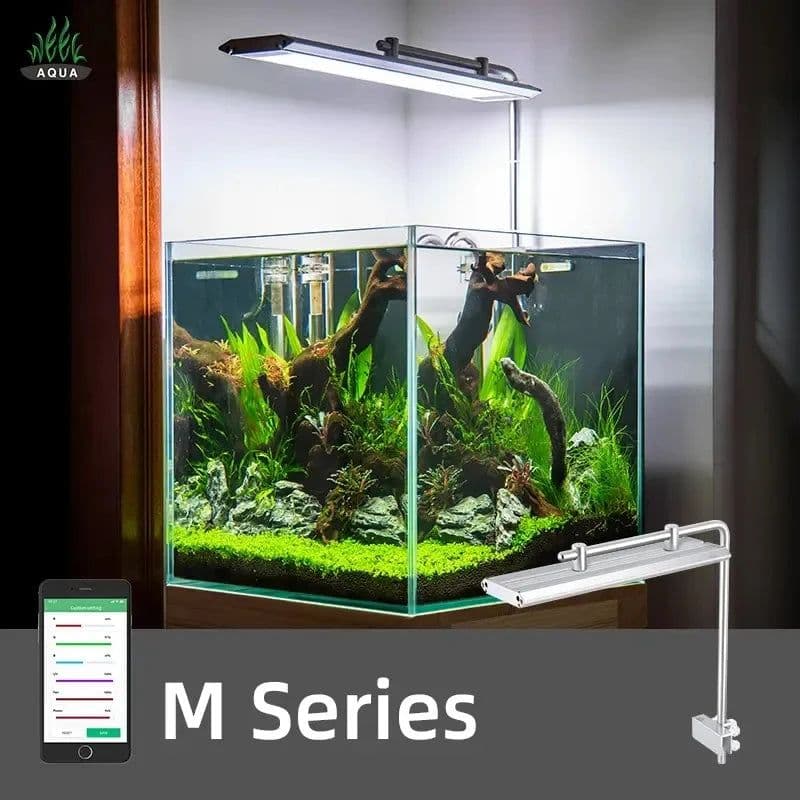 image-Week Aqua LED M Series RGB+UV Aquarium Light, Nano Aquarium Light, Cycle Timer, Nano Tank with Bracket for Aquatics Plants,