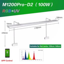 image-Week Aqua LED M Series RGB+UV Aquarium Light, Nano Aquarium Light, Cycle Timer, Nano Tank with Bracket for Aquatics Plants,