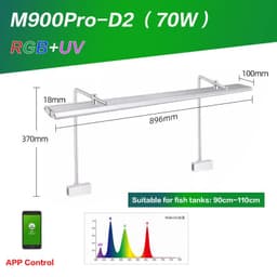 image-Week Aqua LED M Series RGB+UV Aquarium Light, Nano Aquarium Light, Cycle Timer, Nano Tank with Bracket for Aquatics Plants,