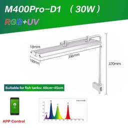 image-Week Aqua LED M Series RGB+UV Aquarium Light, Nano Aquarium Light, Cycle Timer, Nano Tank with Bracket for Aquatics Plants,