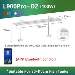 image-WEEK AQUA L Series, Aquarium LED Grow Lamp for Plants, App Control, Aquariums Equipment Lighting, RGB + UV,Adjustable width
