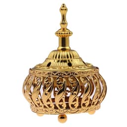image-Incense Burner Holder Metal Censer Cone Arabian Stick Frankincense Vintage Bakhoor Coil Ash Catcher Iron Aromatherapy Fragrance
