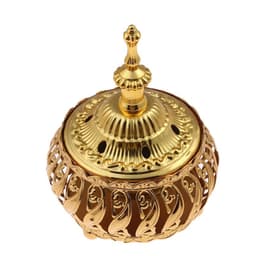 image-Incense Burner Holder Metal Censer Cone Arabian Stick Frankincense Vintage Bakhoor Coil Ash Catcher Iron Aromatherapy Fragrance