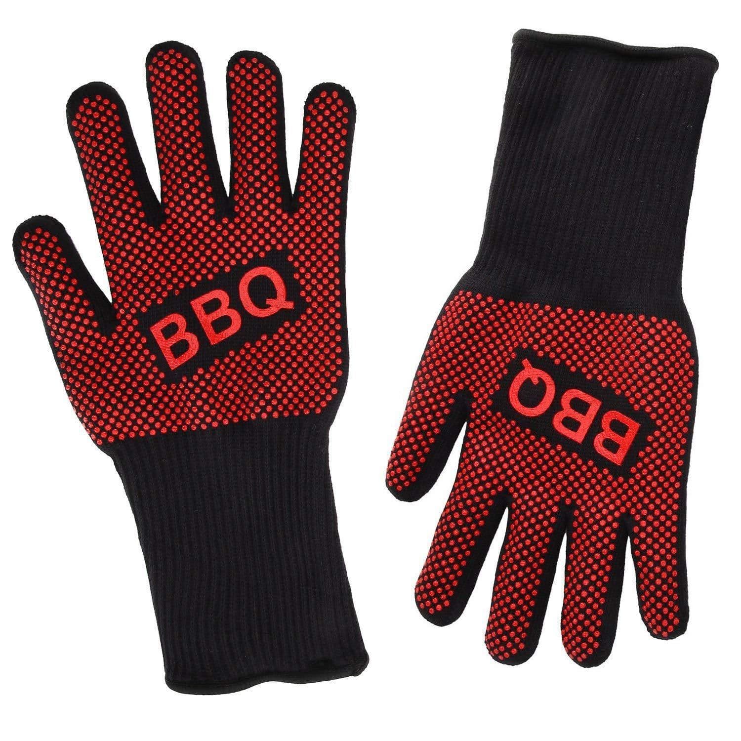 image-Fireproof BBQ Gloves - 800°F Heat Resistant Silicone