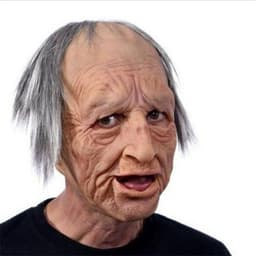 image-Old man mask white hair white beard headgear halloween
