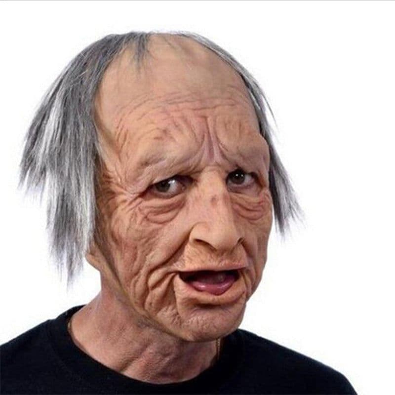 image-Old man mask white hair white beard headgear halloween