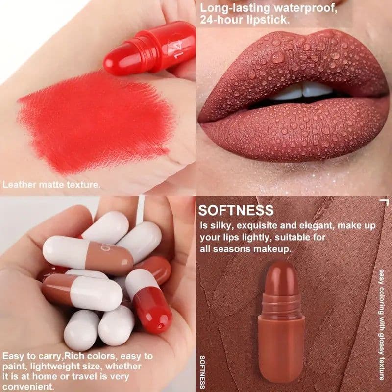 image-18pcs High-Pigment Matte Lipstick Set - Mini Capsule Collection for Long-Lasting Beauty