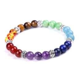 image-Natural Stone Colorful Chakra Energy Yoga Bracelet