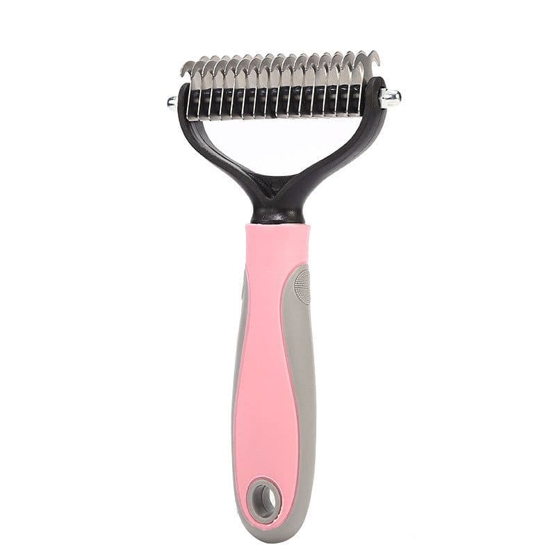 image-Stainless Double-sided Pet Brush Hair Removal Comb Grooming Dematting Dog Grooming Shedding Tools