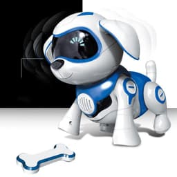 image-Baby teaches Roque robot dog