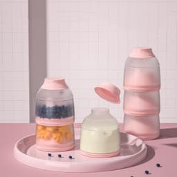 image-Portable Milk Powder Box For Outing, Detachable Layered Type, Baby Milk Powder Box