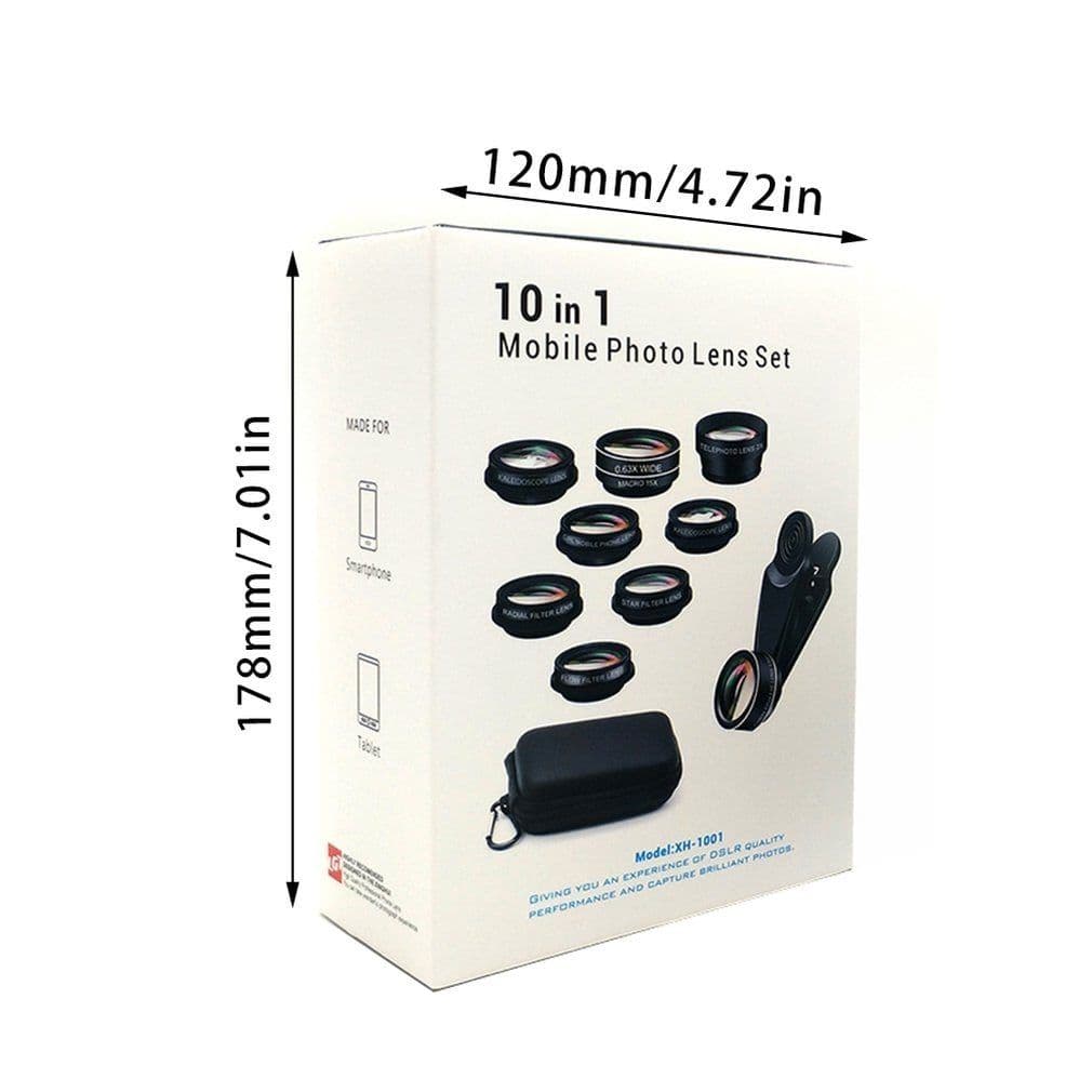 image-Ten in one set of fisheye lens with external camera lens