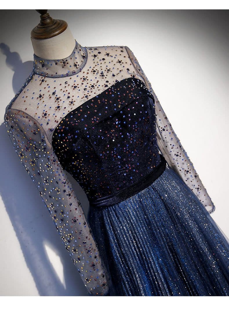 image-New Style High End Celebrity Long Tail Starry Sky Dress