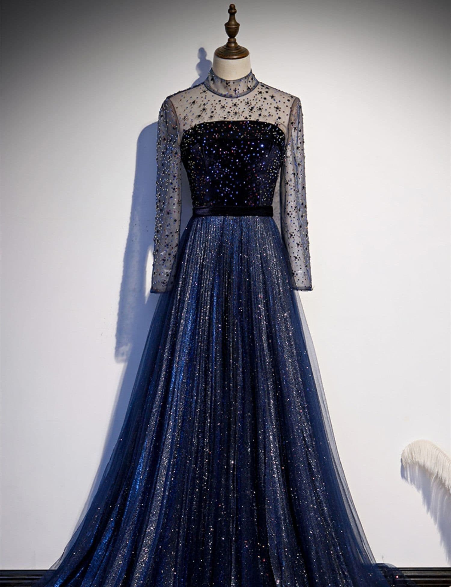 image-New Style High End Celebrity Long Tail Starry Sky Dress