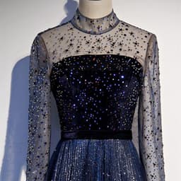 image-New Style High End Celebrity Long Tail Starry Sky Dress