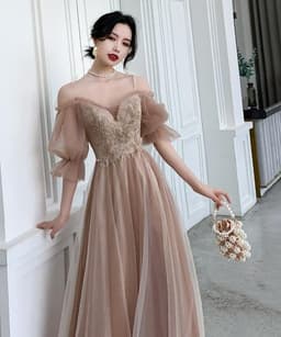image-Summer Sister Group Wedding Korean Evening Dress