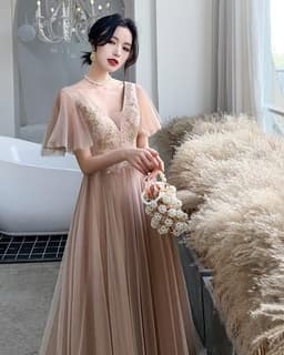 image-Summer Sister Group Wedding Korean Evening Dress