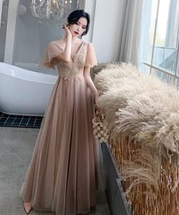 image-Summer Sister Group Wedding Korean Evening Dress