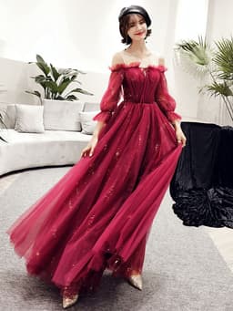 image-Female Party Red Toast Evening Dress