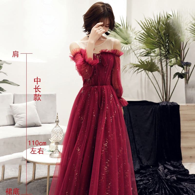 image-Female Party Red Toast Evening Dress