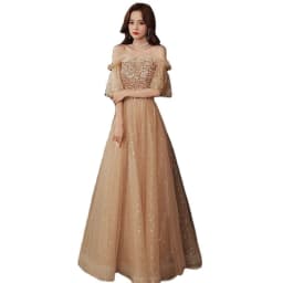 image-Long Blonde Dignified Host Socialite Banquet Temperament Bridesmaid Dress