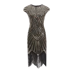 image-Fringed braid sequin dress