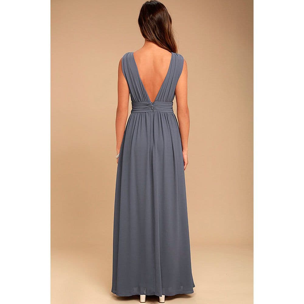 image-Women's Fashion Deep V Sleeveless Long Dress