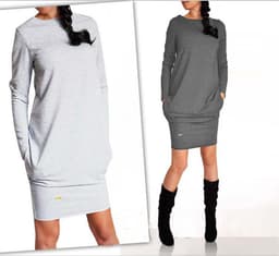 image-Solid color hip skirt