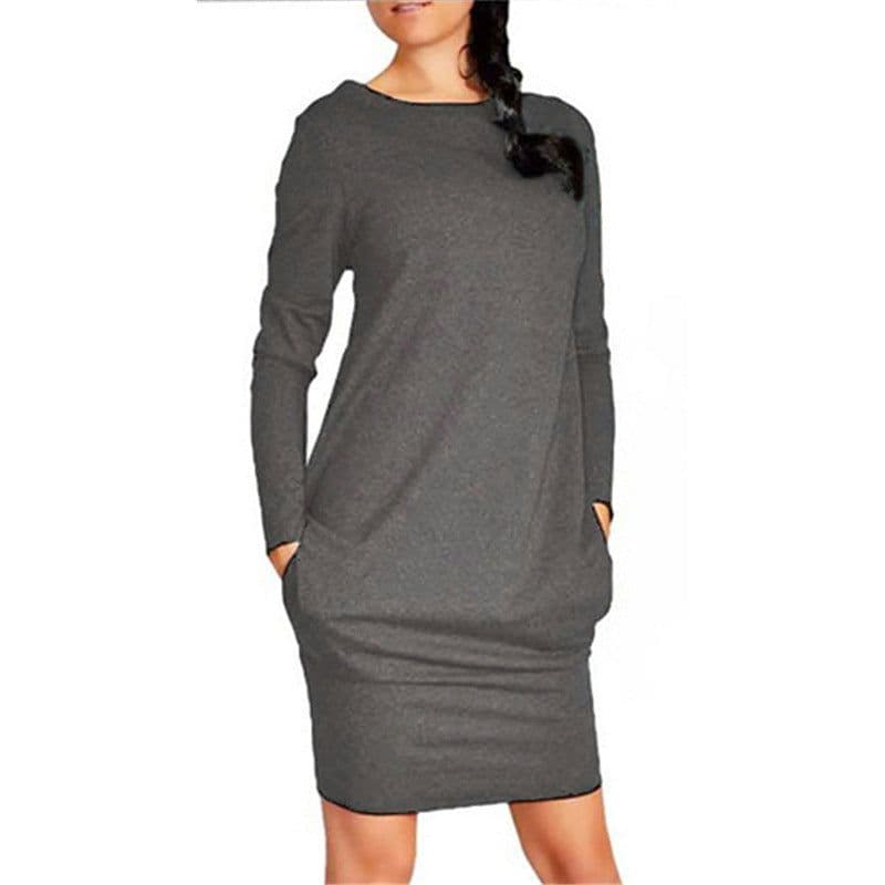 image-Solid color hip skirt