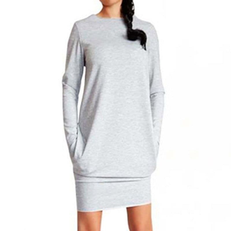 image-Solid color hip skirt