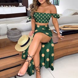image-Summer Slim French Bohemian Print Mid-Length Retro Tube Top Suit Dress Women