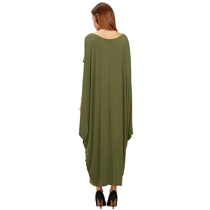 image-Loose Dress Cross-border Aliexpress Amazon Wish Explosion Solid Color Pleated Long Skirt