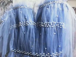 image-One-Shoulder Noble Temperament Starry Sky Birthday Bride Toast Dress Long