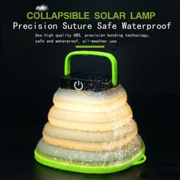 image-Outdoor Folding LED Solar Camping Light - Warm White/Black, IP65