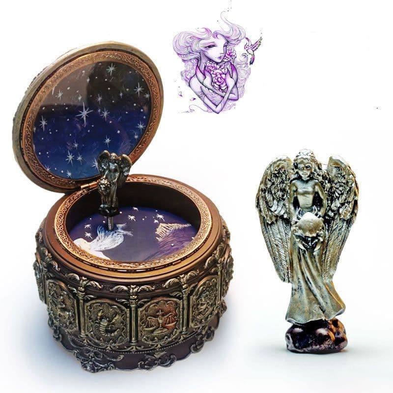 image-Twelve Constellation Resin Music Box Music Box Crafts Creative Birthday Gift