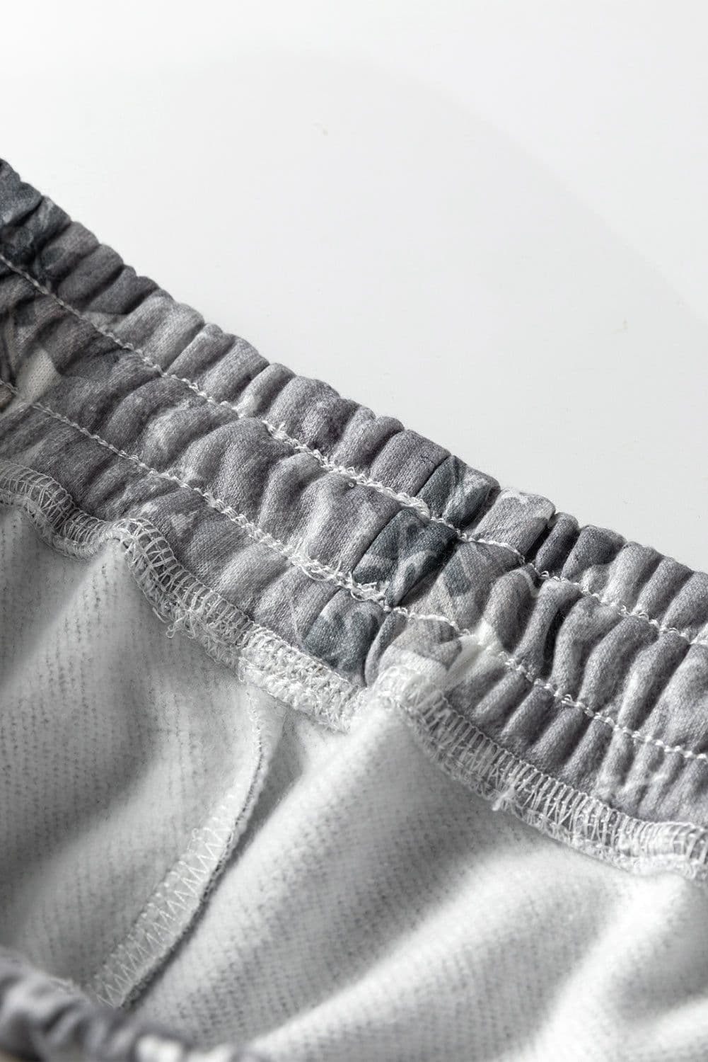 image-Gray Camo Jogger Pants Drawstring Elastic Waist