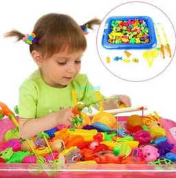 image-Children's Fishing Toy Pool Set, Baby Magnetic Fishing