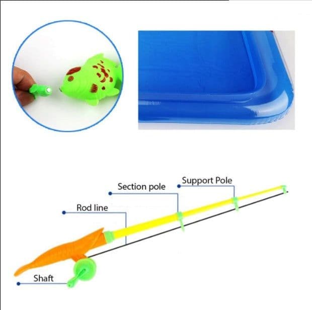 image-Children's Fishing Toy Pool Set, Baby Magnetic Fishing