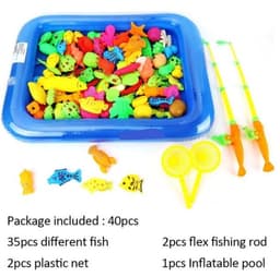 image-Children's Fishing Toy Pool Set, Baby Magnetic Fishing