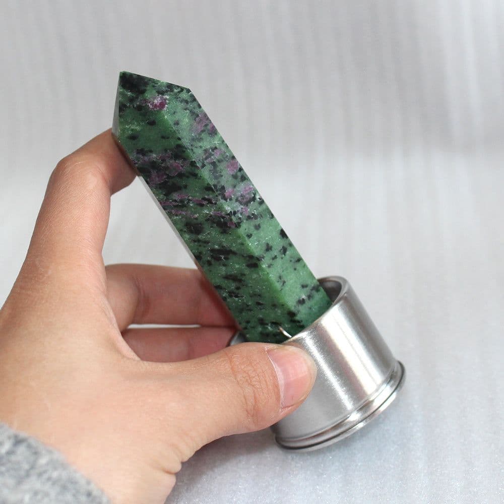 image-Natural Crystal Column Stone Quartz of Various Materials Magic wand heals energy stone point water cup bottel Ornament replace