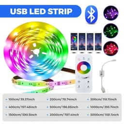 image-1-30M/100FT USB LED RGB Strip Lights SMD 5050 Bluetooth APP Touch Remote Control DC5V Neon Strip TV Backlight For Home Decor