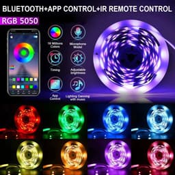 image-1-30M/100FT USB LED RGB Strip Lights SMD 5050 Bluetooth APP Touch Remote Control DC5V Neon Strip TV Backlight For Home Decor